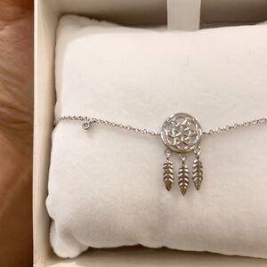 Rhodium Plated Silver Dream Catcher Bracelet